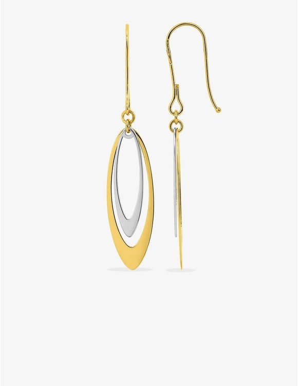 Boucles d'oreilles bicolores en or 18ct 382-181