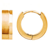 Boucles créoles acier doré mat et brillant 880j1678