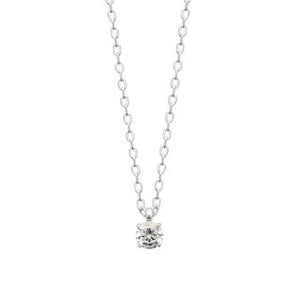 Collier solitaire en argent et zirconium 4mm