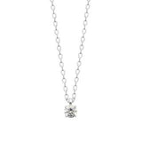 Collier solitaire en argent et zirconium 4mm