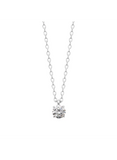 Collier solitaire en argent et zirconium 5mm