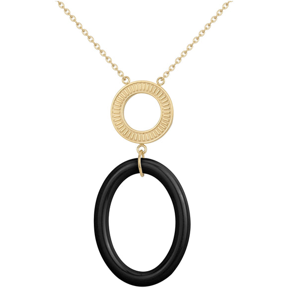 Collier Melissa en acier doré et céramique noire 850J495