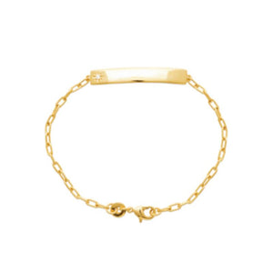 Bracelet d'identité enfant maille forçat en plaqué or 747-45