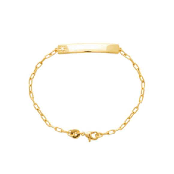 Bracelet d'identité enfant maille forçat en plaqué or 747-45