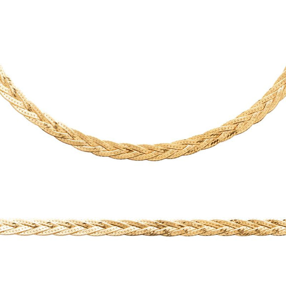 Collier tressé en plaqué or 751-274