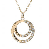 Collier double cercle en plaqué or à graver 755z375