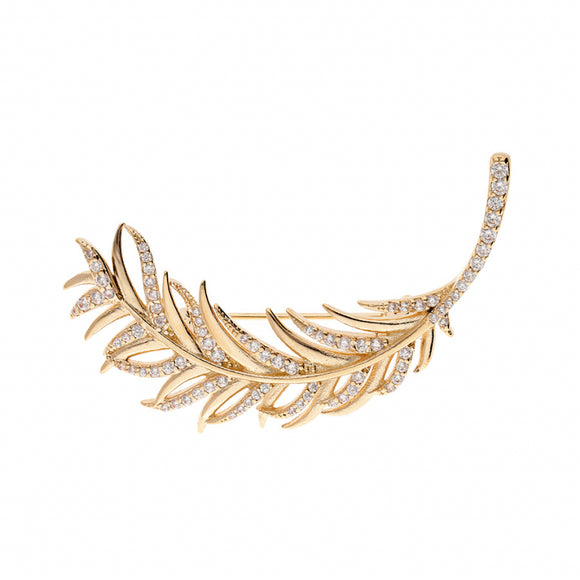 Broche en plaqué or et zirconiums 721-2