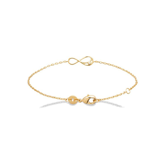 Bracelet infini en plaqué or avec zirconium 740-861