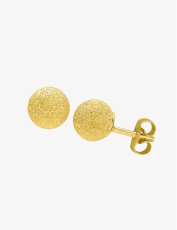 Boucles d'oreilles boules diamantées en or jaune 9 ct 484-117