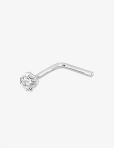 Piercing de nez en or blanc 9ct avec zirconium 492-6