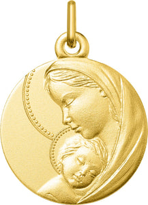 Médaille vierge et enfant or jaune 9ct 460-169