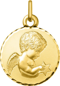 Médaille ange or jaune 9ct 469-332