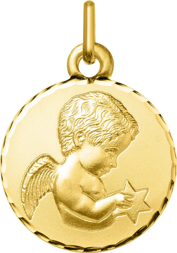 Médaille ange or jaune 9ct 469-332