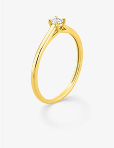 Bague en or jaune 9ct et diamants de laboratoire 415L18