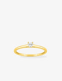 Bague en or jaune 9ct et diamants de laboratoire 415L18