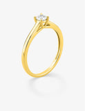 Bague solitaire en or jaune 9ct et diamants de laboratoire 415L23Y