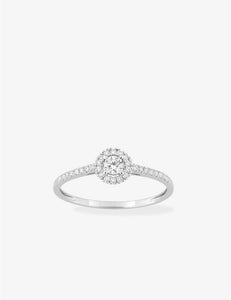 Bague en or blanc 9ct et diamants de laboratoire 405L12