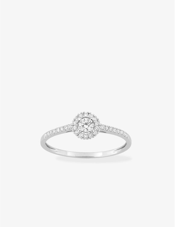 Bague en or blanc 9ct et diamants de laboratoire 405L12