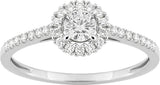 Bague solitaire accompagné en or blanc 9ct et diamants de laboratoire 405L8