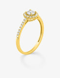 Bague en or jaune 9ct et diamants de laboratoire 415L14