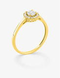 Bague en or jaune 9ct et diamants de laboratoire 415L15