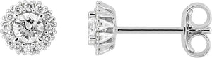 Boucles d'oreilles en or blanc 9ct et diamants de laboratoire 485-65
