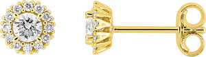 Boucles d'oreilles en or jaune 9ct et diamants de laboratoire 484-149