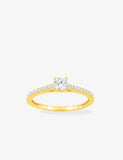 Bague en or jaune 9ct et diamants de laboratoire 415L13