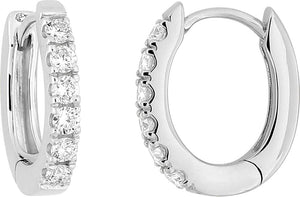 Boucles d'oreilles en or blanc 9ct et diamants de laboratoire 481-10