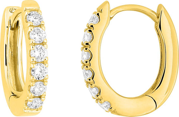 Boucles d'oreilles en or jaune 9ct et diamants de laboratoire 480-29