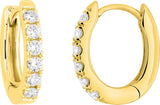 Boucles d'oreilles en or jaune 9ct et diamants de laboratoire 480-29
