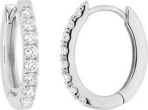 Boucles d'oreilles en or blanc 9ct et diamants de laboratoire 481-9