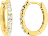 Boucles d'oreilles en or jaune 9ct et diamants de laboratoire 480-30
