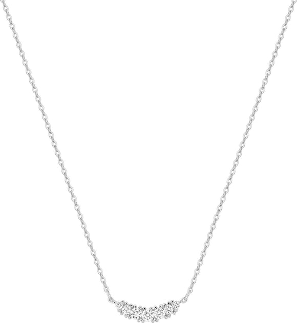 Collier en or blanc 9ct et diamants de laboratoire 456-34