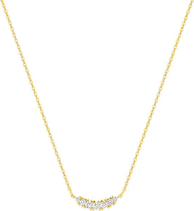 Collier en or jaune 9ct et diamants de laboratoire 456-35