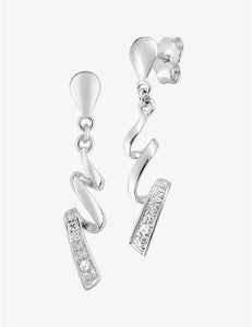 Boucles d’oreilles en or blanc 9 ct et diamants 483-73