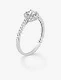 Bague solitaire accompagné en or blanc 9ct et diamants de laboratoire 405L8