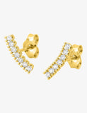 Boucles d'oreilles en or jaune 9ct et diamants de laboratoire 484L1
