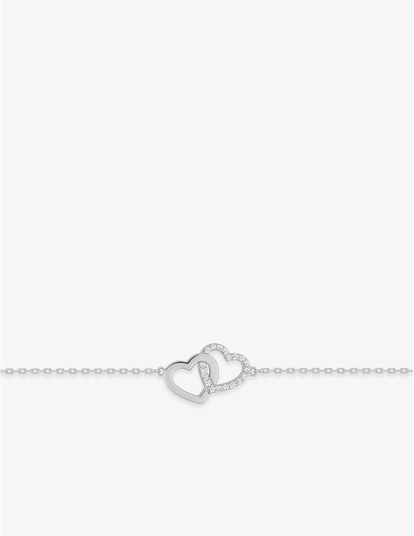 Bracelet double coeurs en argent 645-2206