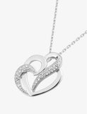 Collier coeur entrelacé en argent et zirconium 654z-2277