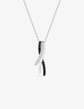 Collier en argent zirconiums blancs et noirs 654z2282