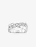 Bague en argent rhodié et zirconium 611-4088