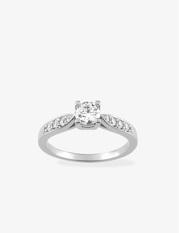 Bague en argent solitaire accompagné 611-4066