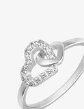 Bague en argent double coeur 611-4073