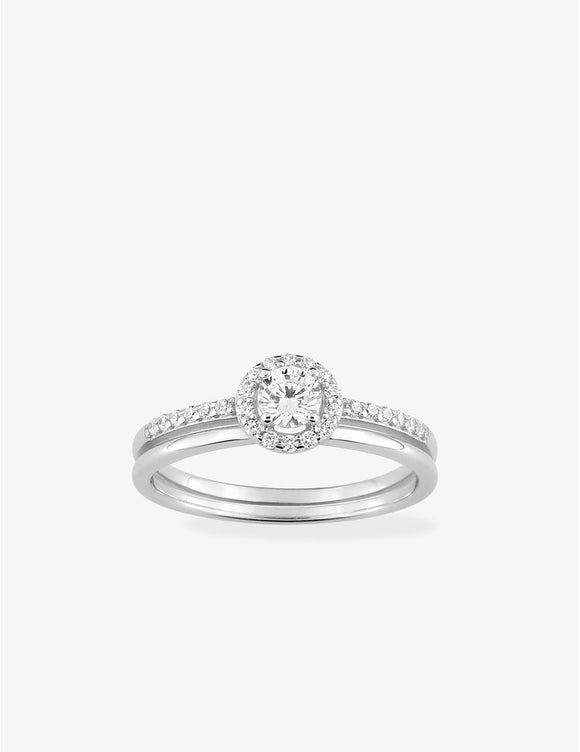 Bague en argent solitaire accompagné 611-4102