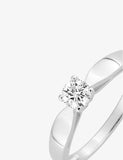 Bague solitaire en argent rhodié et zirconium 611-4078