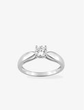 Bague solitaire en argent rhodié et zirconium 611-4079