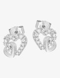 Boucles d'oreilles double coeurs en argent 682-2445