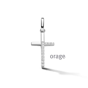 Pendentif croix en argent + zirconium 662-677