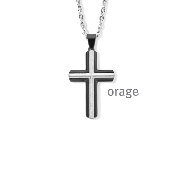 Collier Orage acier + croix 851-1811